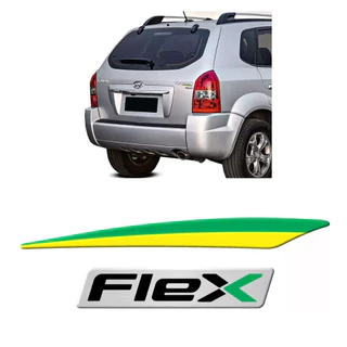 Emblema Adesivo Resinado Flex Bandeira Brasil Tucson