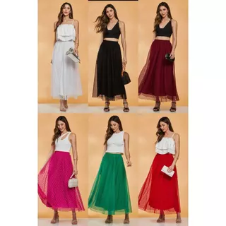 Saia Tule longa Evangélica Elegante -208
