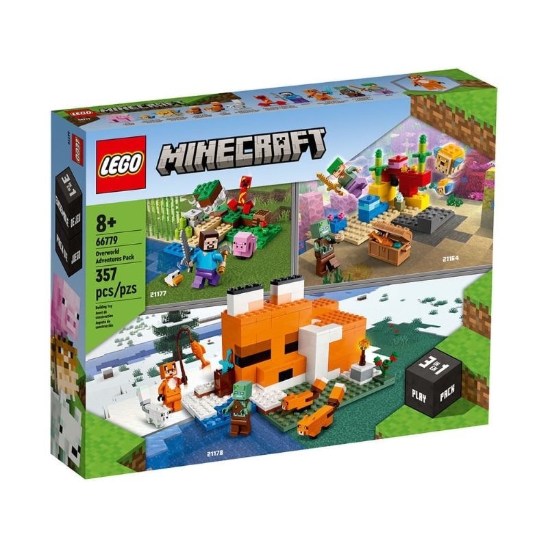 LEGO Minecraft 3 em 1 - Pack de Aventuras da Superfície (66779 ...