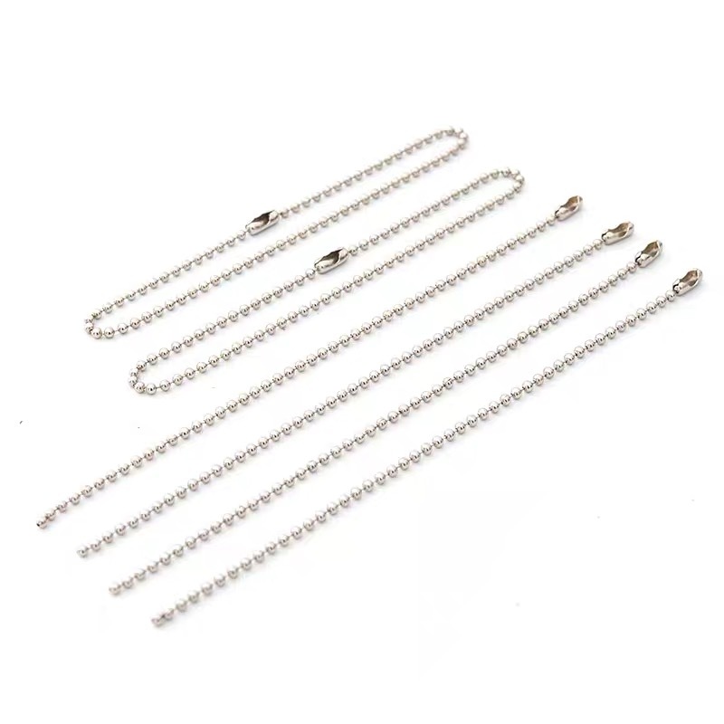 100 Corrente De Bolinha Ferro Com Canoa 10cm Tag Chaveiro