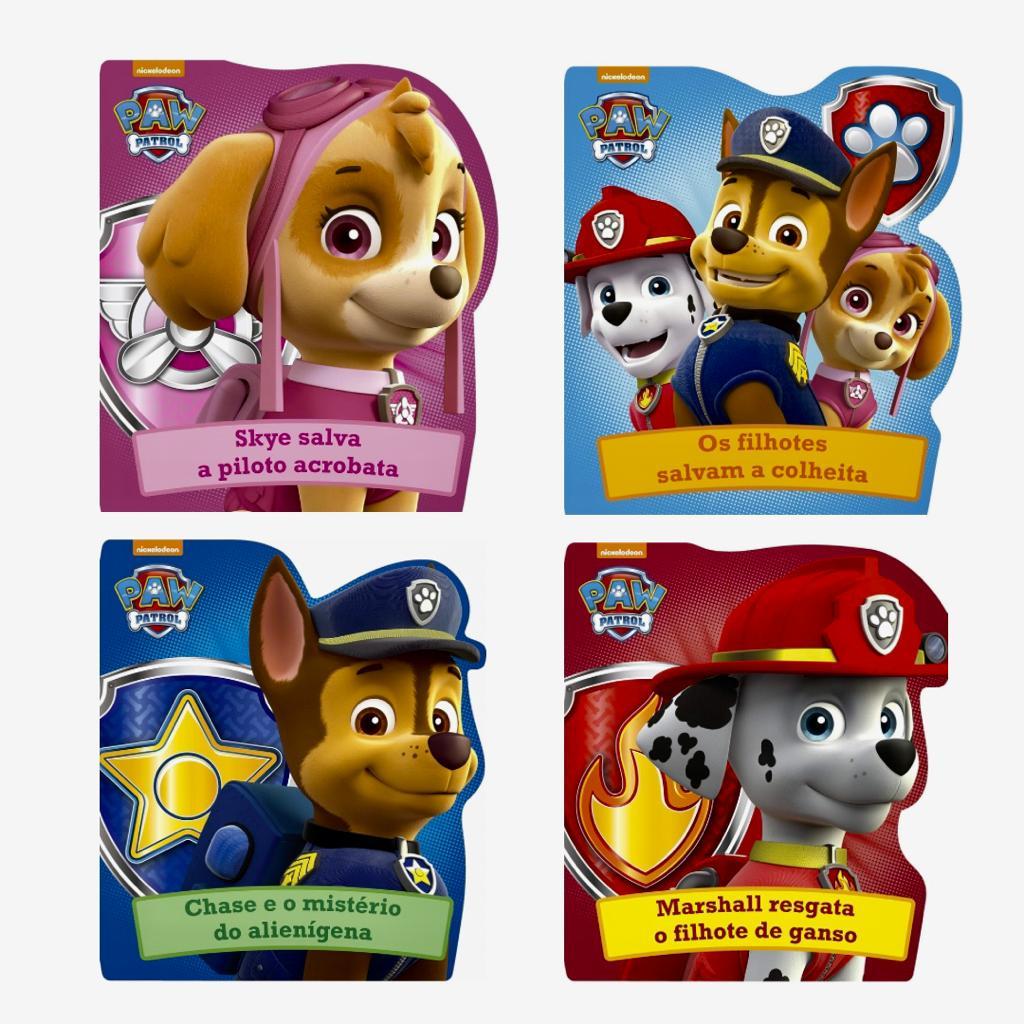 Kit 4 livros cartonado Patrulha Canina