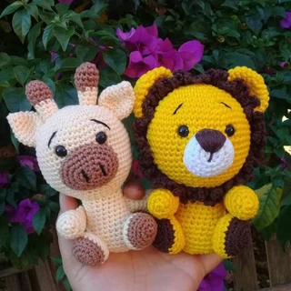 kit 3 bichinhos safari baby em amigurumi crochê