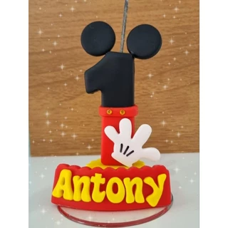 Vela Aniversário Mickey / Topo de Bolo/ Decoração Festa tema Mickey