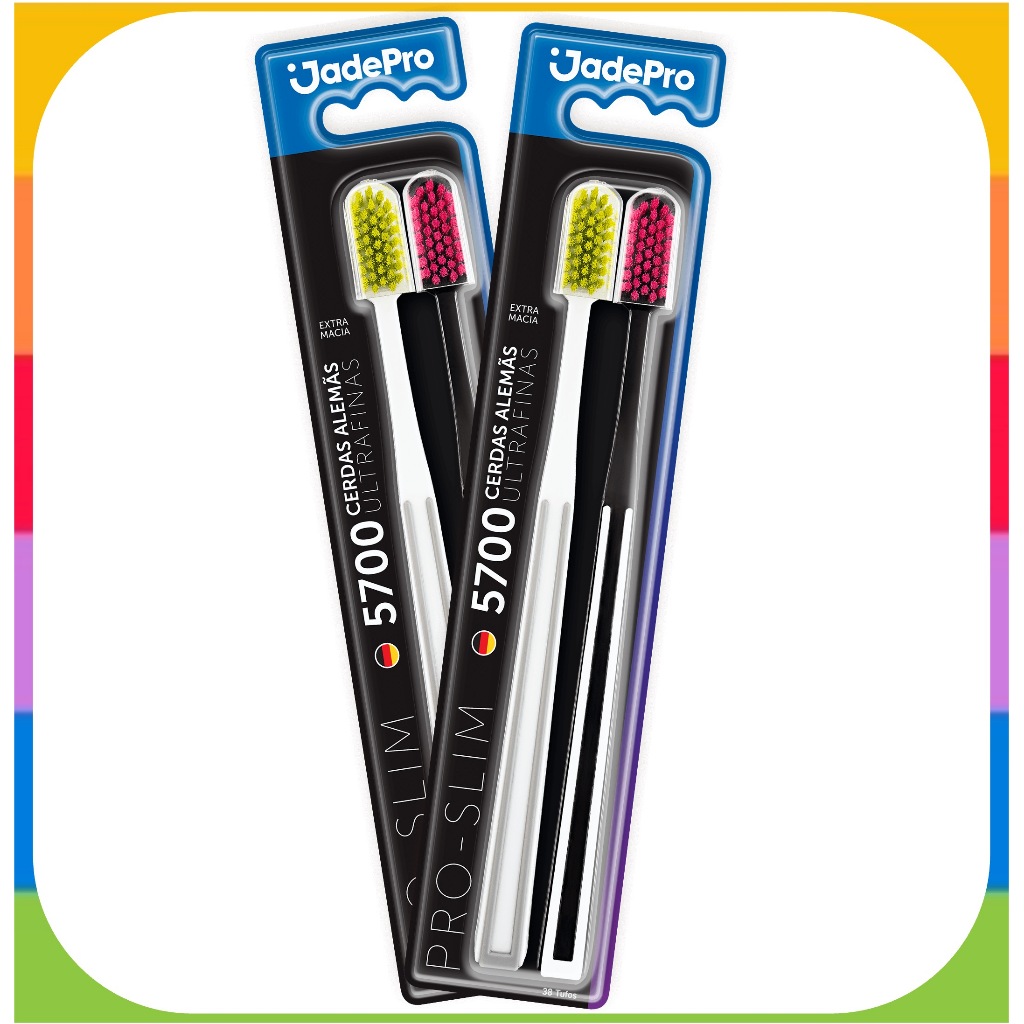 Kit 4 Escovas de Dente 5700 Cerdas Alemã Ultra Finas Jadepro