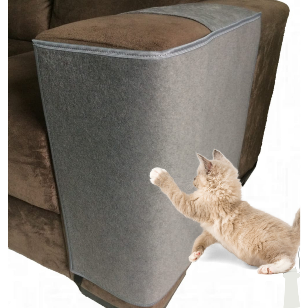 Arranhador de gato e protetor do braço do sofá, flexível e resistente com dupla camada de carpete, ajusta-se perfeitamente ao braço do sofá, cores que combinam com sua decoração