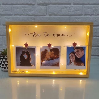 Porta Retrato Led Eu Te Amo | Acompanha fotos