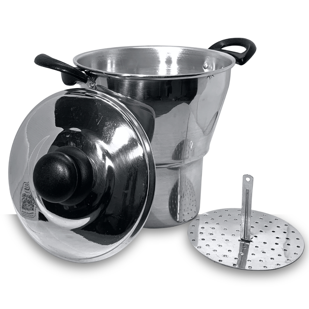 thumbnail image 2 of Aluminio Brilhante Cuscuzeiro Nordestino – Brazilian Aluminum Cuscuz Steamer 2 of 5