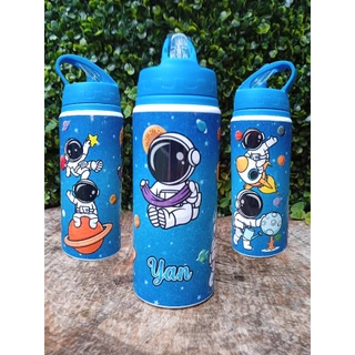 Garrafa Personalizada Astronauta 600ml de Aluminio Com Seu Nome Squeeze Infantil em Oferta na Shopee