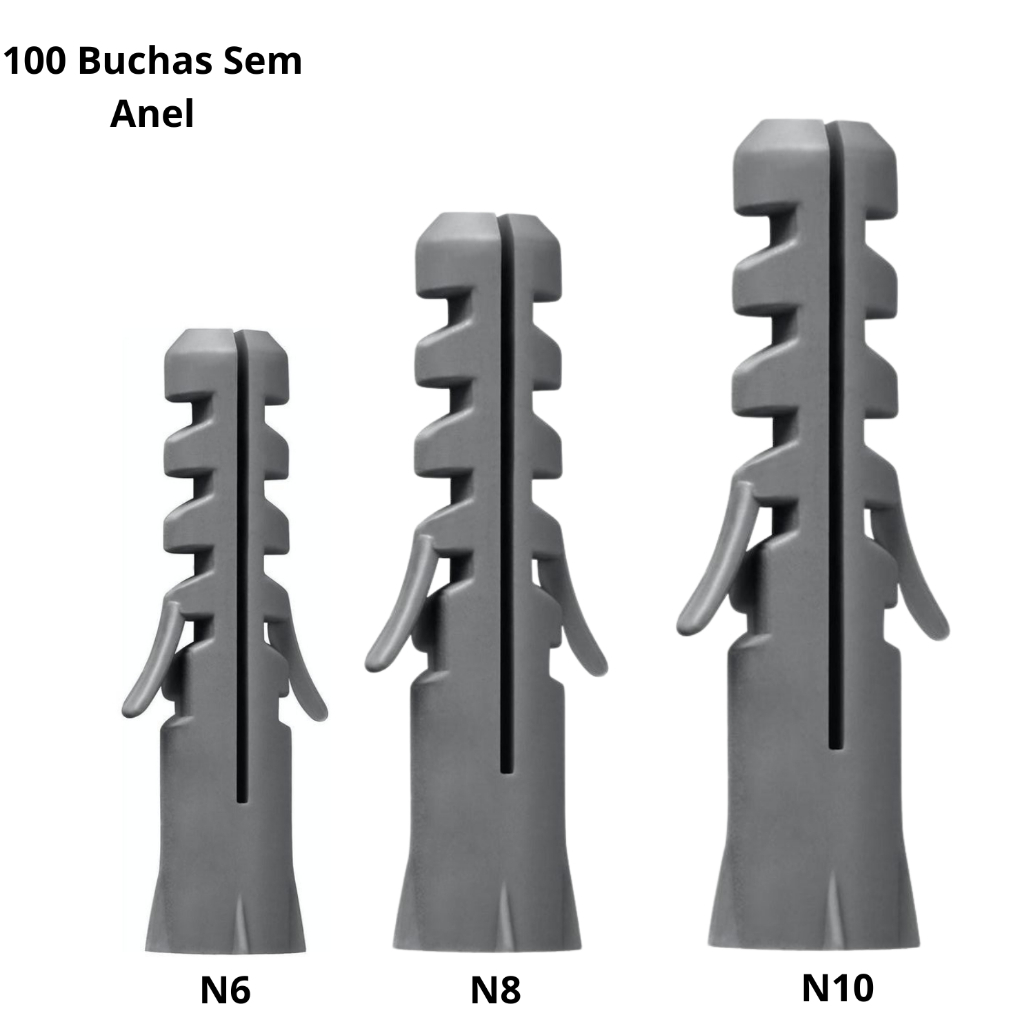 Bucha Fixação Kit 100 Buchas de Nylon Alta Qualidade para Parede ...