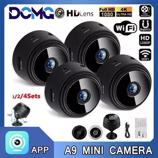 Kit 1-4 Câmeras A9 HD Mini com visão noturna Wifi Câmera 1080P Vigilância