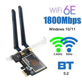 Adaptador WiFi Fenvi 2.4 e 5Ghz, 1800 Mbps, PCI-E , Bluetooth 5.2, Novo, Na Caixa