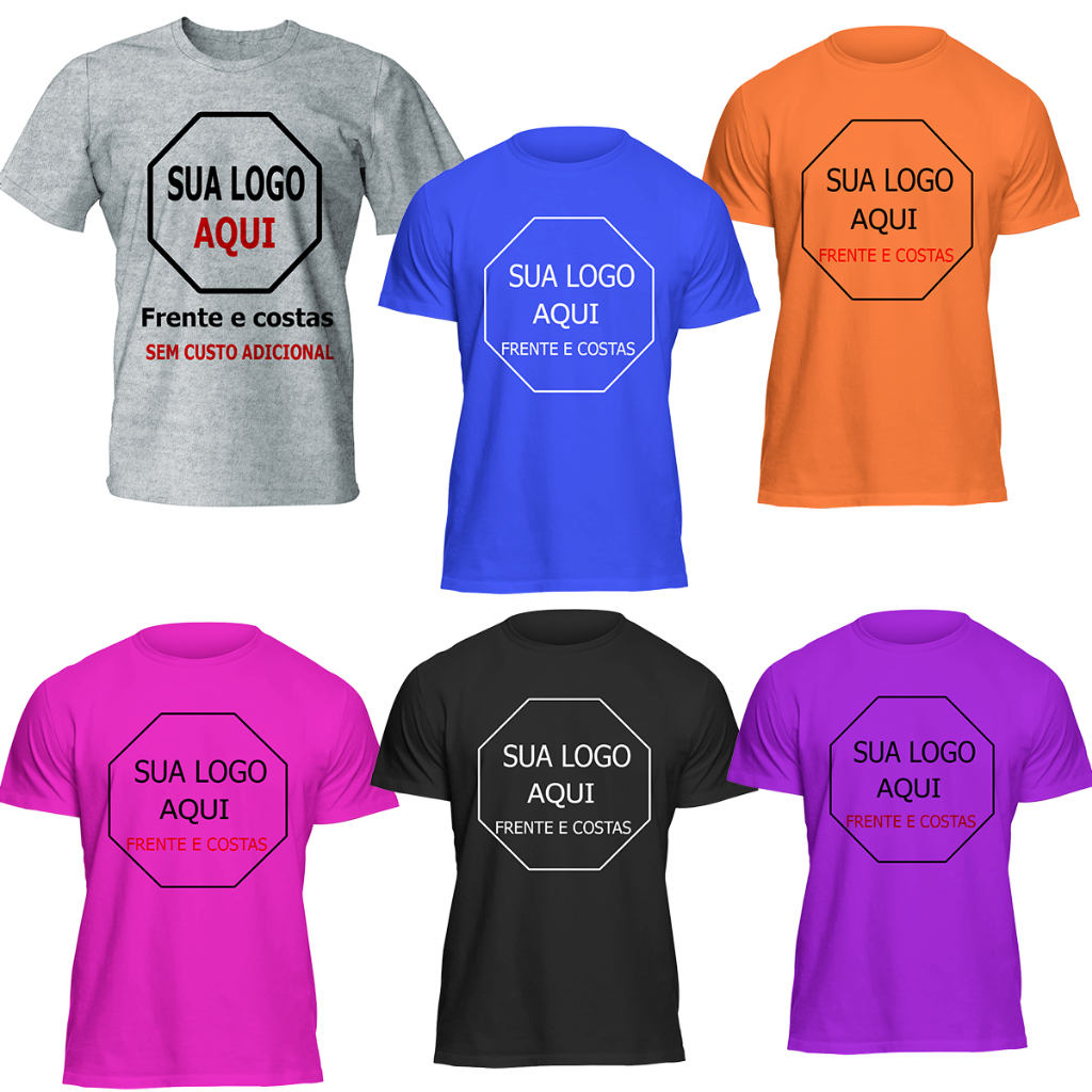Camiseta Uniforme Personalizado com sua Logo, Estampa, Logomarca