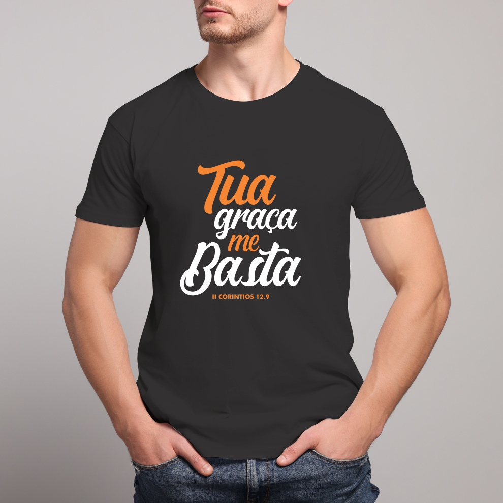 Camiseta Estampada Moda Evangélica - Tua Graça Me Basta