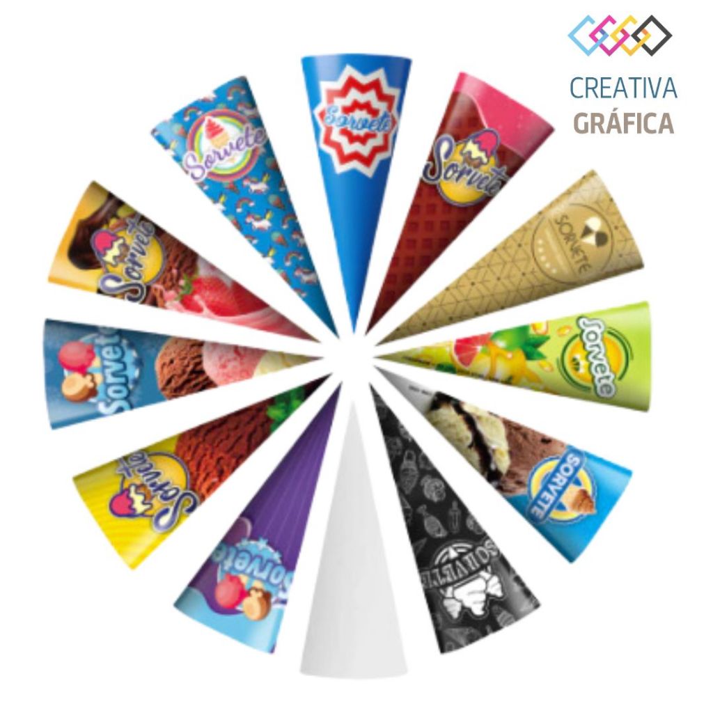 Embalagem Cone Para Casquinha Cascao De Sorvete (10.000 Unid) | Shopee ...