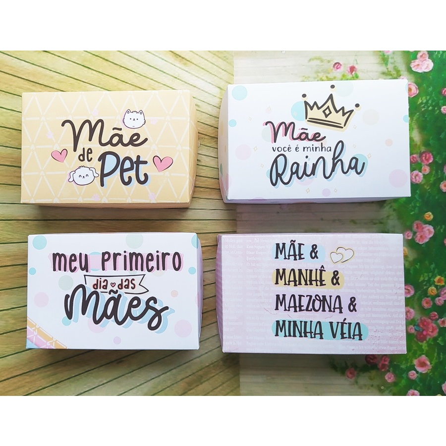 10 Caixas para 6 Doces Embalagem Feliz Dia das Mães em Oferta na Shopee