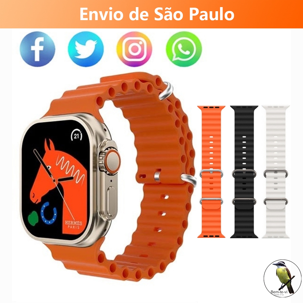 -Bemtevi-Smartwatch T800 Series 8 Ultra Calculadora Cardíaca Monitoramento Da Frequência Relógio Inteligente