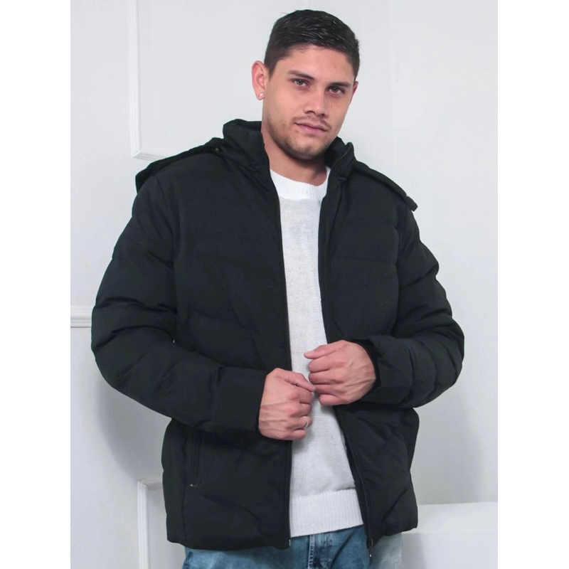 Jaqueta Puffer Bobojaco Masculino Pelunciado Impermeável Casaco Metalassê