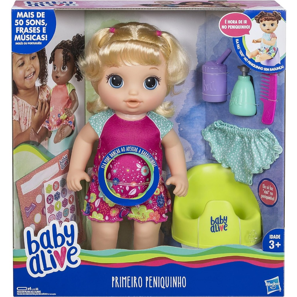 Boneca Baby Alive Bebê Primeiro Peniquinho Loira E0609 | Shopee Brasil
