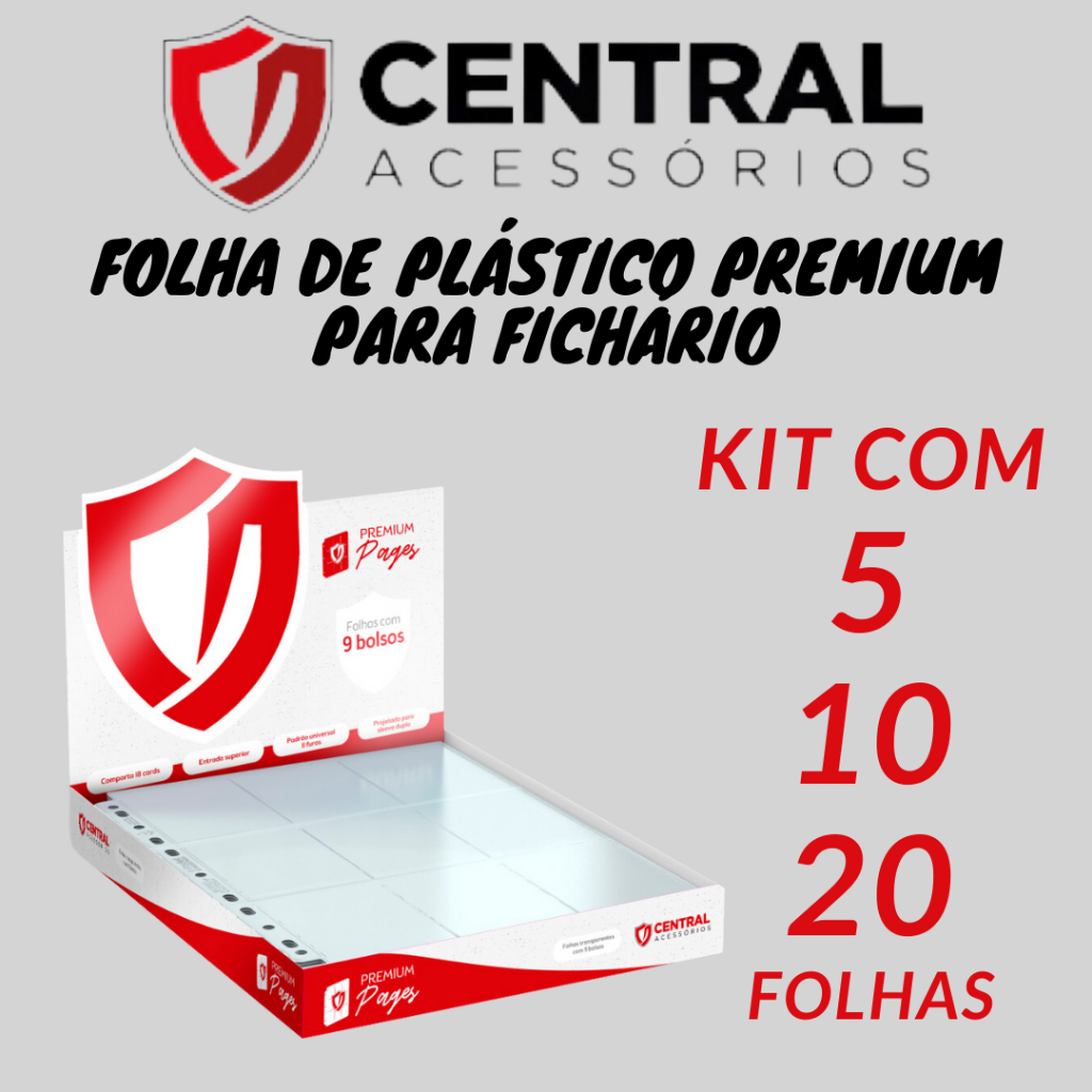 Kit Folha de fichário para cartas Porta Cards padrão Pokémon Magic Kpop Photocards 5/10/20 folhas para Pasta Album Centra 3x3