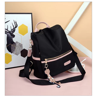 mochila feminina nylon anti furto com chaveiro[8916]