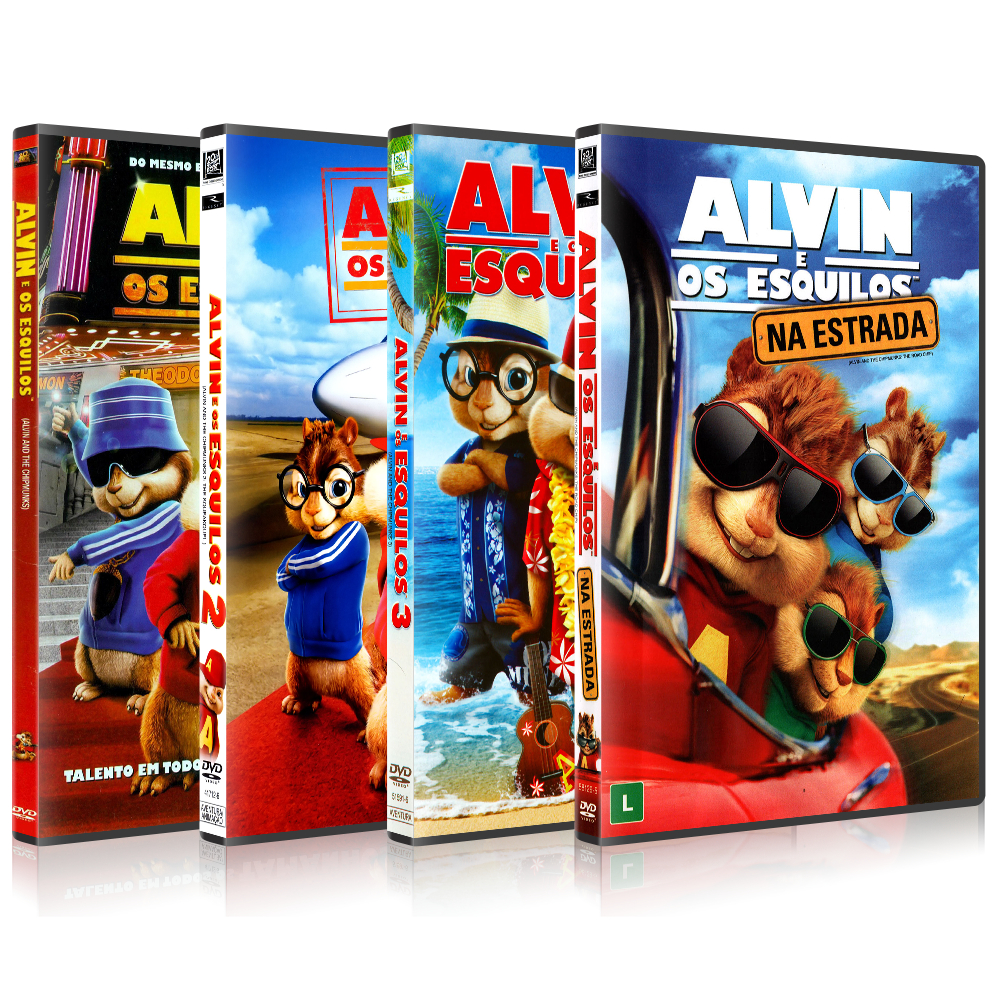 DVD Coleção Alvin e os Esquilos com 4 Filmes Dublado e Legendado