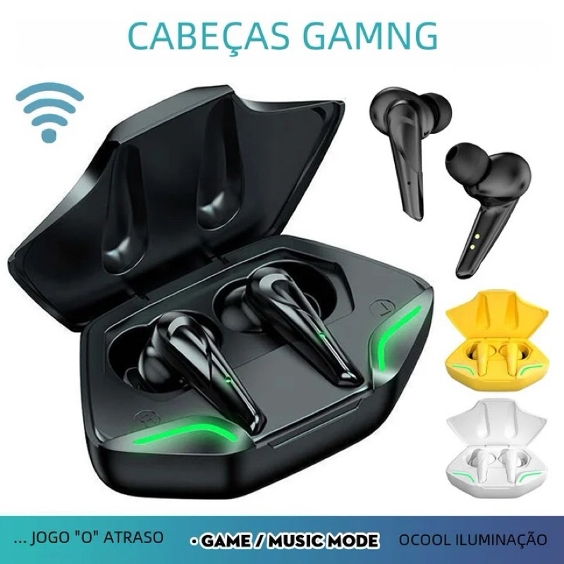 TWS X15 Pro Gaming Earbuds com Microfone, Fone De Ouvido Sem Fio, Fone De Ouvido Bluetooth, Baixo Áudio Posicionamento