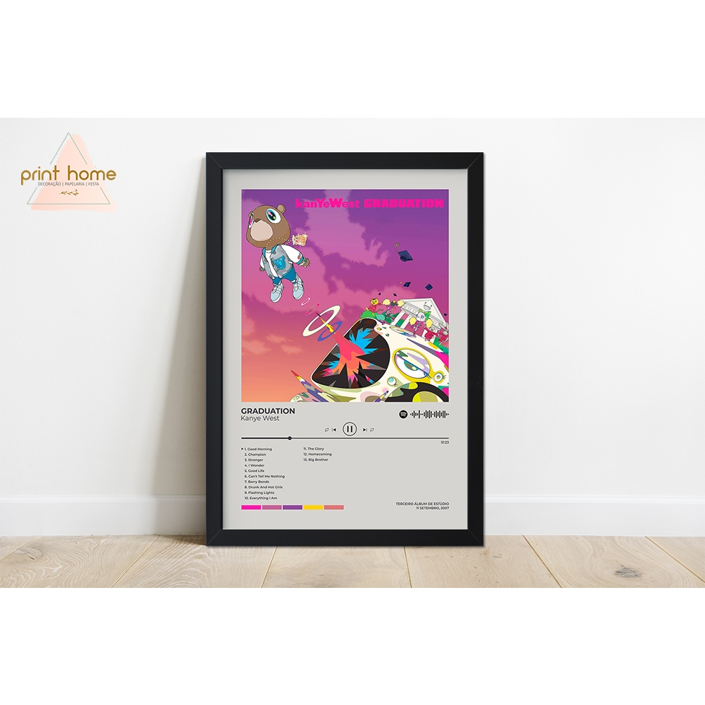 Quadro Moldura Spotify Kanye West Graduation | Shopee Brasil