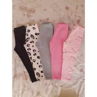Kit 3 calças legging infantil menina tamanho P ao 3 anos