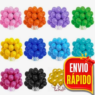 50 Unidades Balão Bexiga Liso - Polegadas Balão de Aniversário Artigo de Festa e Comemorações