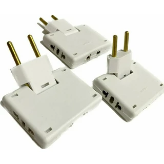 Kit 3 Adaptador Tomada Articulado Dobrável Resistente