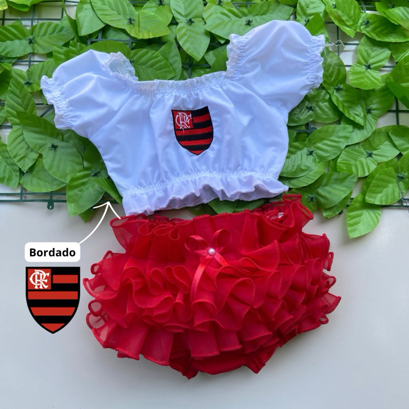 conjunto fru-fru bumbum rico festa aniversário temático time bordado futebol