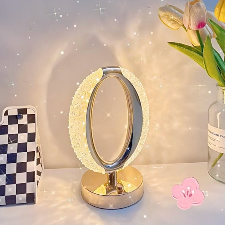 Sensação de luxo Luminaria Abajur de Mesa Cristal Oval P Decorativo 3 Tons Luzes Bateria Recarregável USB ENVIO IMEDIATO INS recomendar