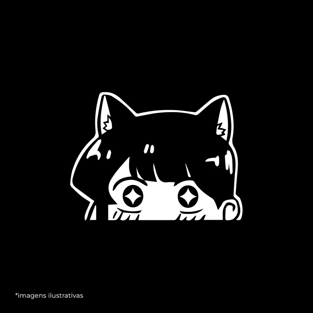 Adesivo Komi-San Neko Gabinete Peeker Anime