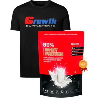 Camiseta Growth Supplements Whey Protein Camisa e Suplemento em Pó Proteina