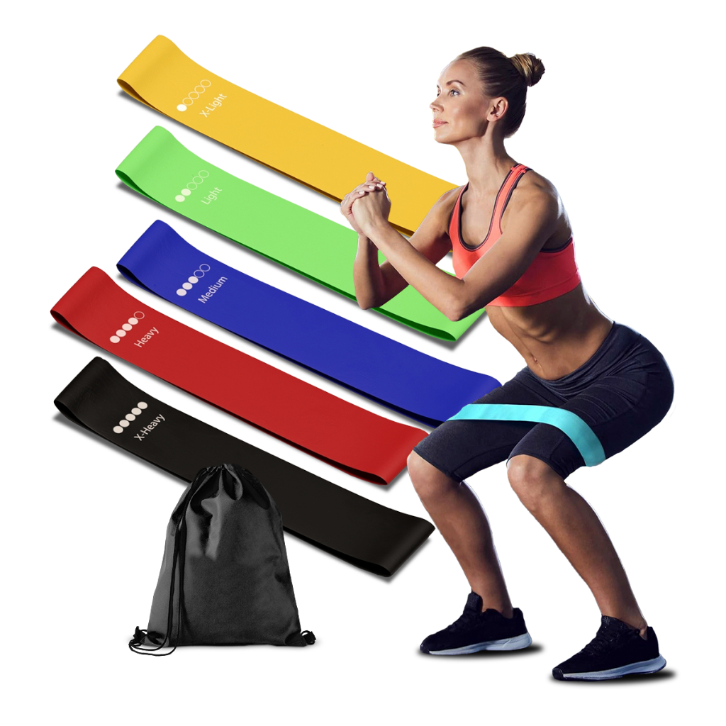 Kit 5 Faixas Elástica de Resistência para yoga Pilates Treino Academia- Entrega Rapido