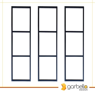 Suporte Triplo Estilo Industrial Preto para Prateleira de 20cm - 3 unidades (SKU3203)