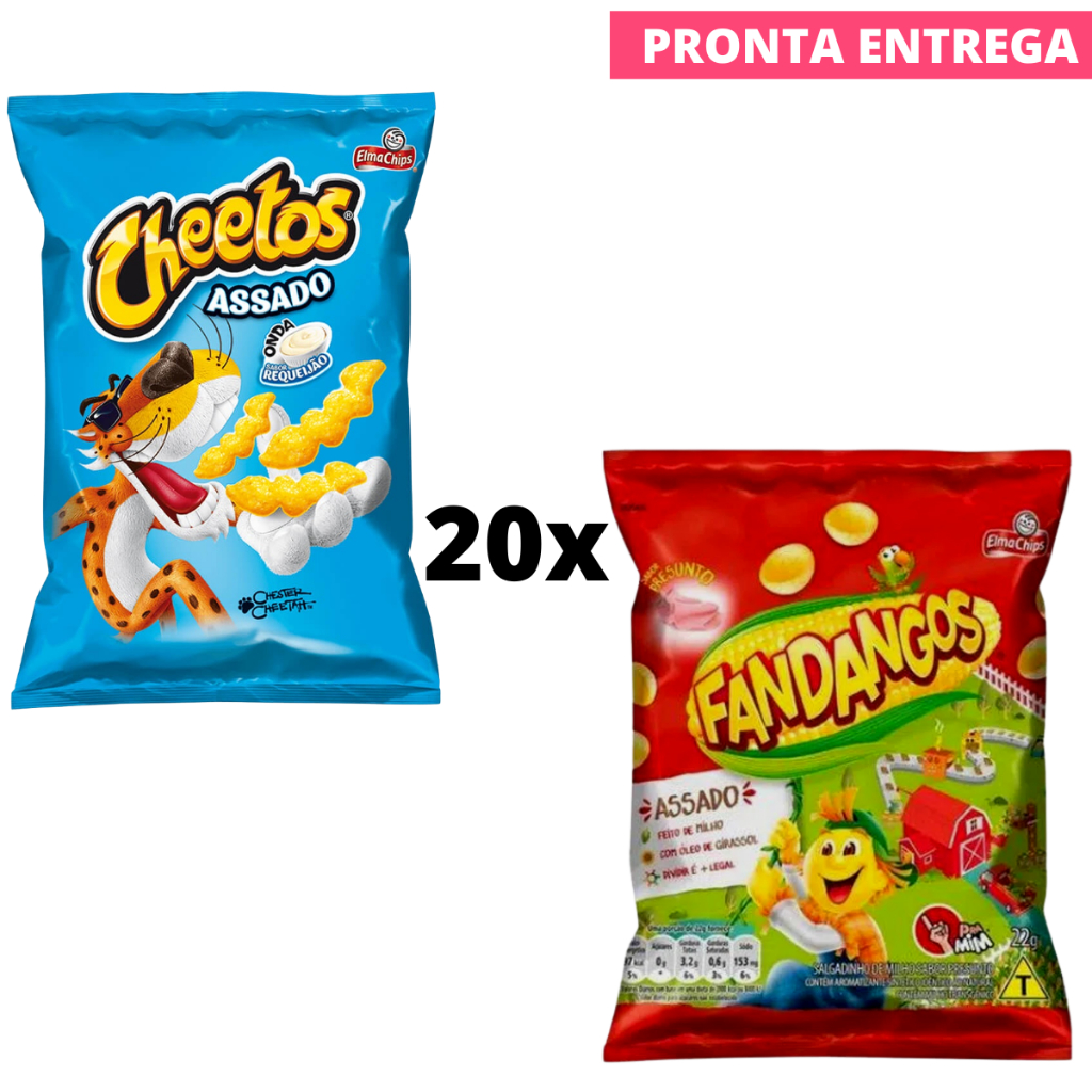 Kit c/ 20 Mini Salgadinhos Elma Chips Sortidos - Cheetos e Fandangos ...