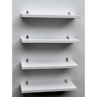 Kit Prateleiras decorativas 100% MDF cor BRANCO 30x10x1,5cm + Suporte de instalação resistente