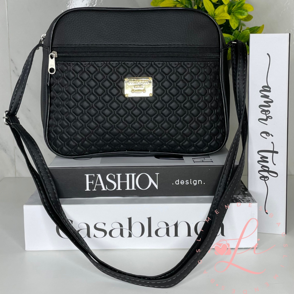 Bolsa Feminina Alça Transversal Com Regulagem Estampa Moderna Linda