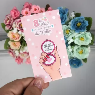 50 ou 100 Tags Dia da Mulher para Mimos Brindes com Frases Especiais Lembrancinha 8 de Março em Oferta na Shopee