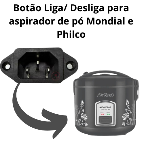 Conector tomada para panela de arroz e pressão elétrica