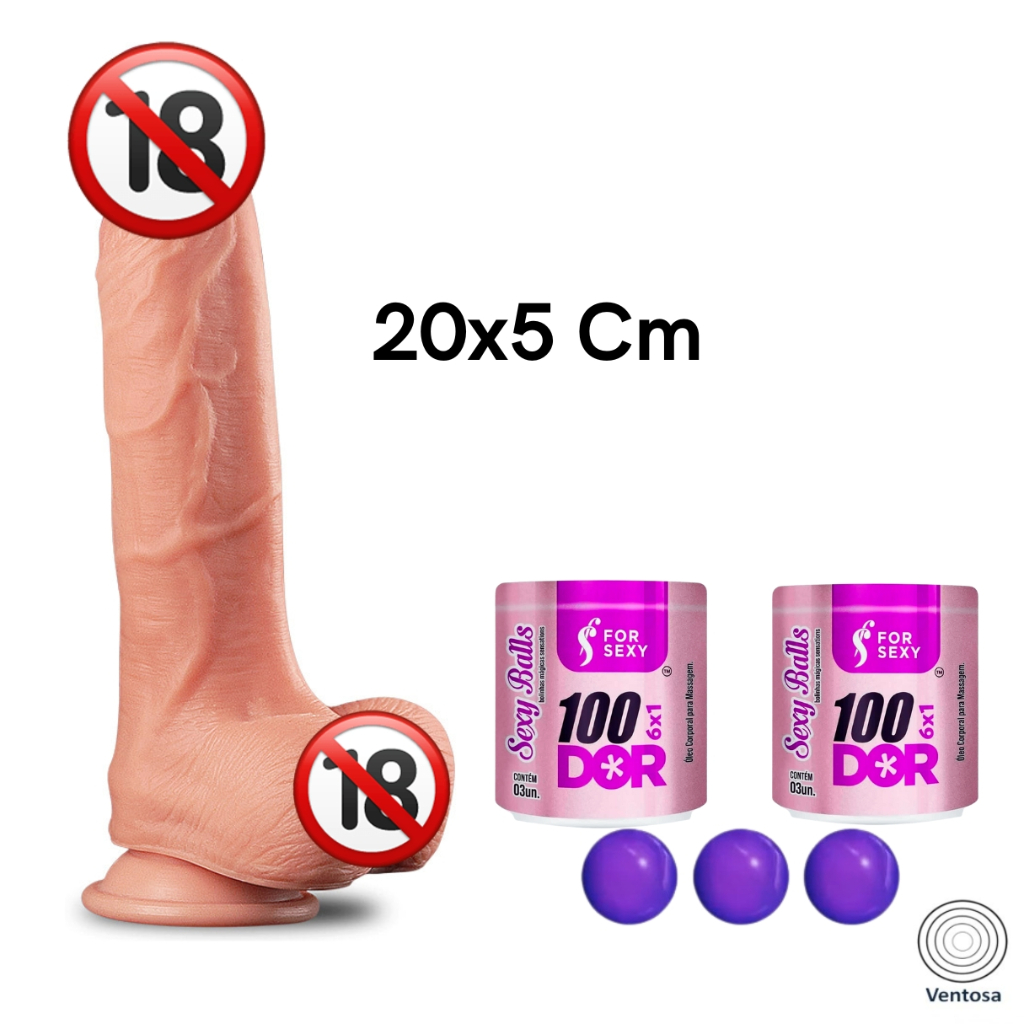 Pinto De Borracha Consolo Realistico 20x5 Cm Dildo Grande Grosso