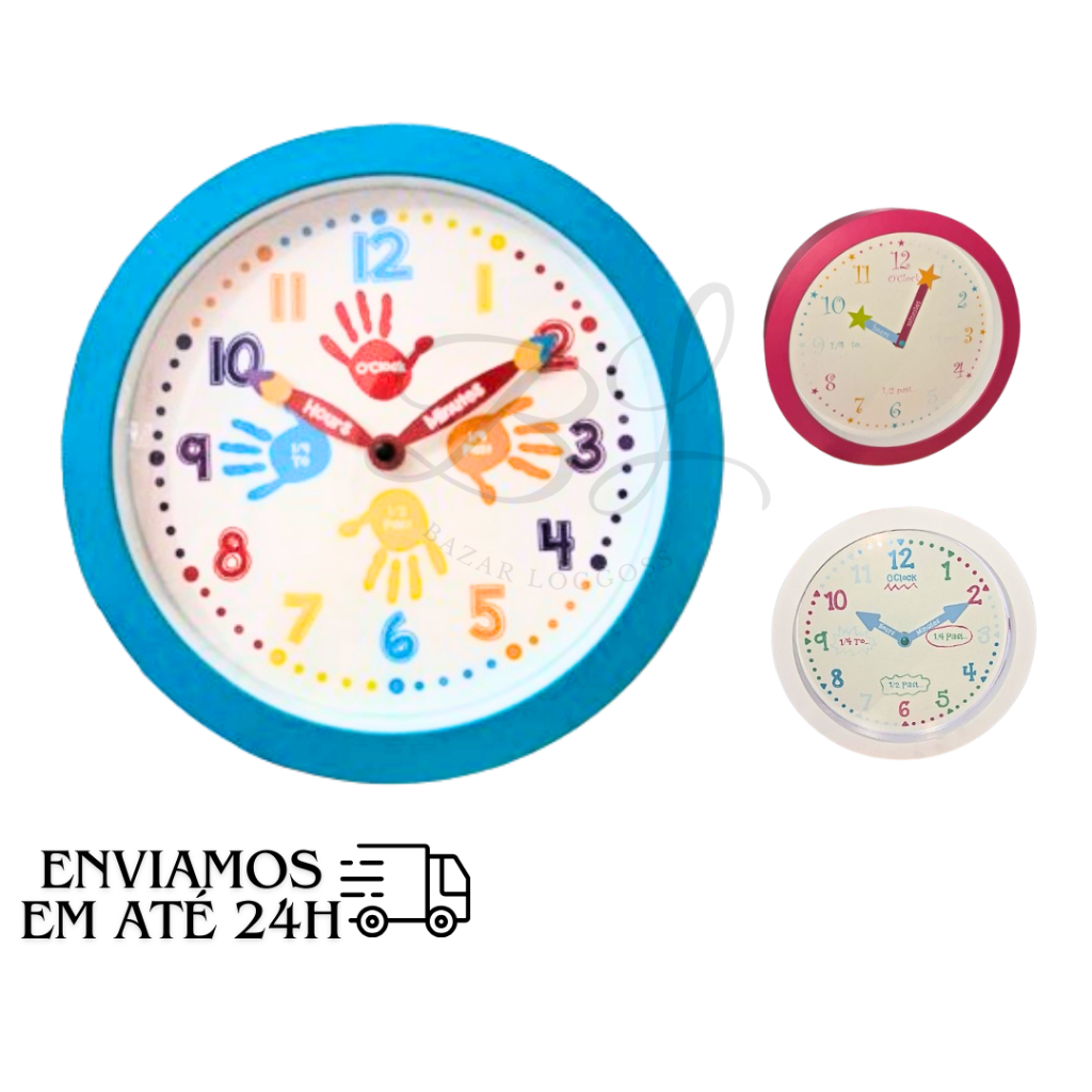 Relógio Analógico De Parede Colorido Design Infantil | 25.4cm | Shopee ...