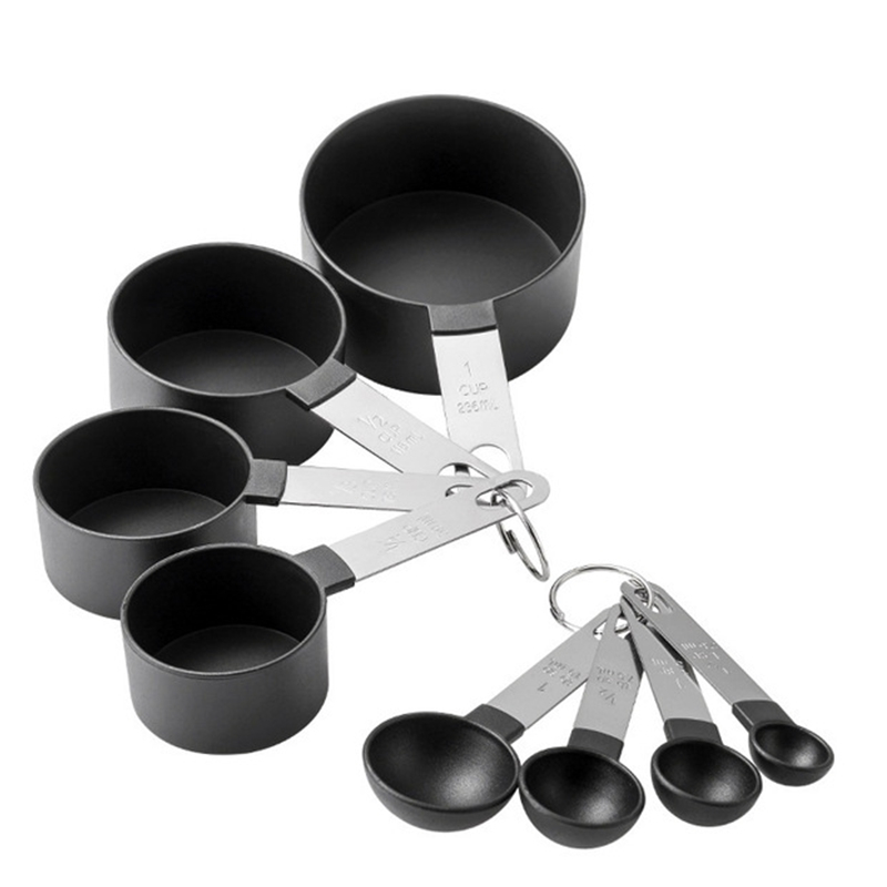 Kit Medidor Culinário Colher Copo Em Aço Inox 08 Peças