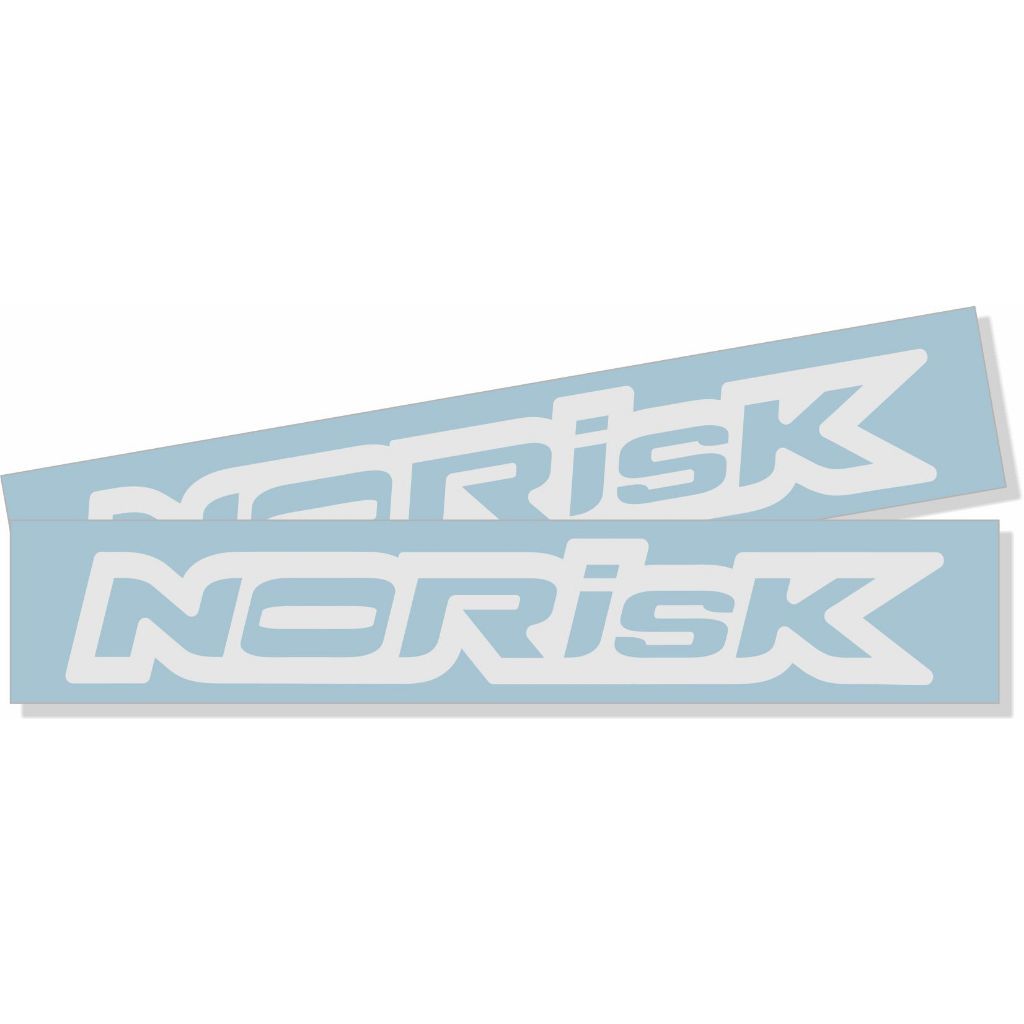 Par Adesivos para Capacetes Norisk Moto Carro Refletivo Branco