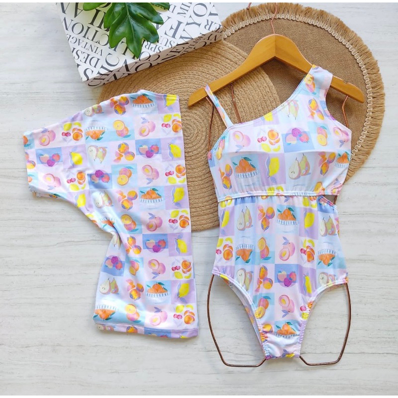 Lançamento Moda Praia Meninas Fashion Verão Maiô Com Kimono Saida Praia ...