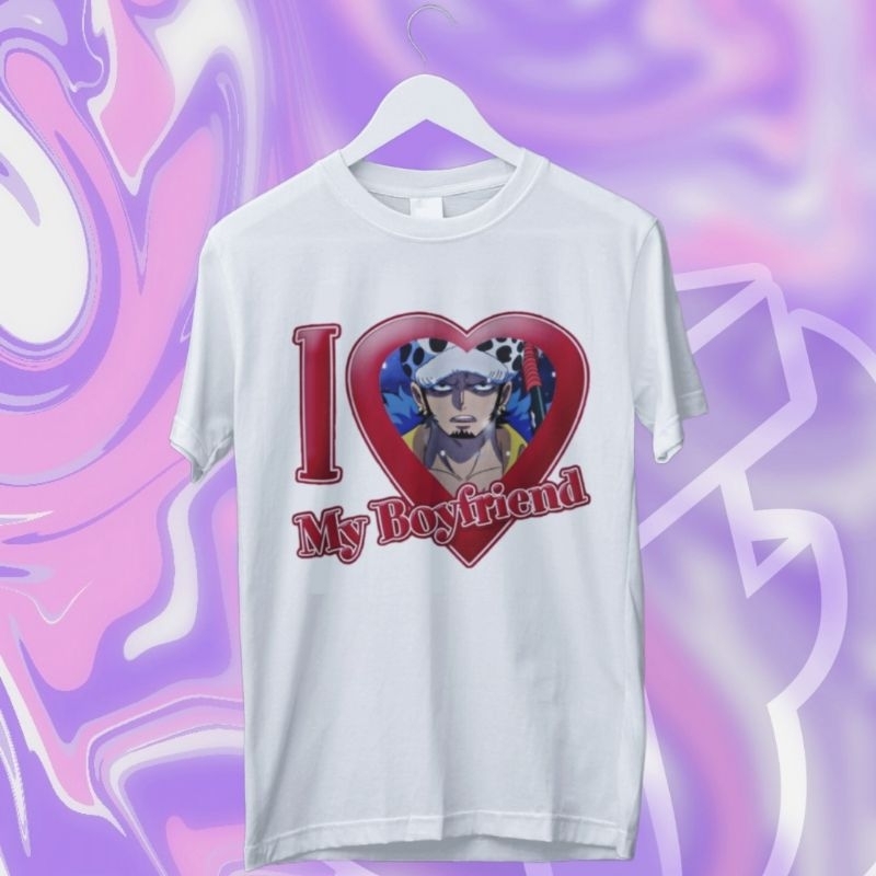 BOYFRIEND　Tシャツ Camiseta I love my Boyfriend One Piece Boys Luffy Zoro Sanji Law