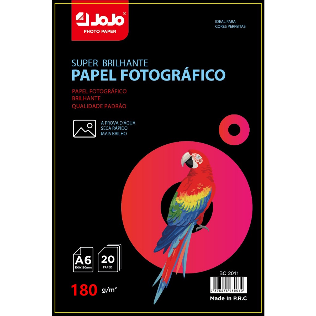 100 folhas Papel fotográfico Glossy 180g A6 Fotografia A prova d'água 10x15cm (1/4 folha)