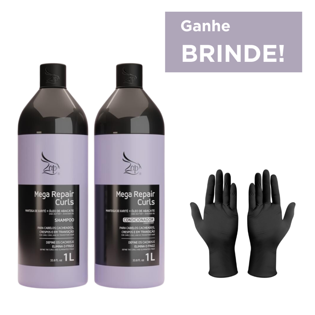 Zap Kit Mega Repair Curls Shampoo 1L e Condicionador 1L L | Shopee