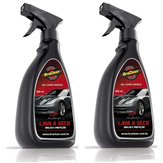 Kit 2 Lava a Seco Braclean 500ml Borrifador - Lave seu carro sem usar 1 gota dágua